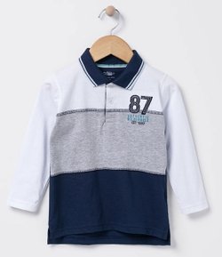 Camiseta Polo Infantil com Recortes - Tam 1 a 4 