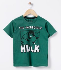 Camiseta Infantil com Estampa Hulk - Tam 4 a 12 