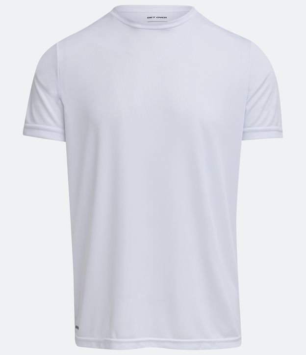 Camiseta Esportiva Básica com Proteção UV e Manga Curta Branco 6