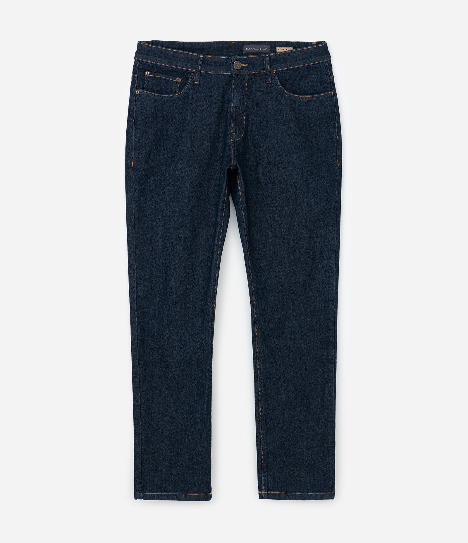 Calça Slim Jeans com Elastano e Pesponto Contrastante Preto 7