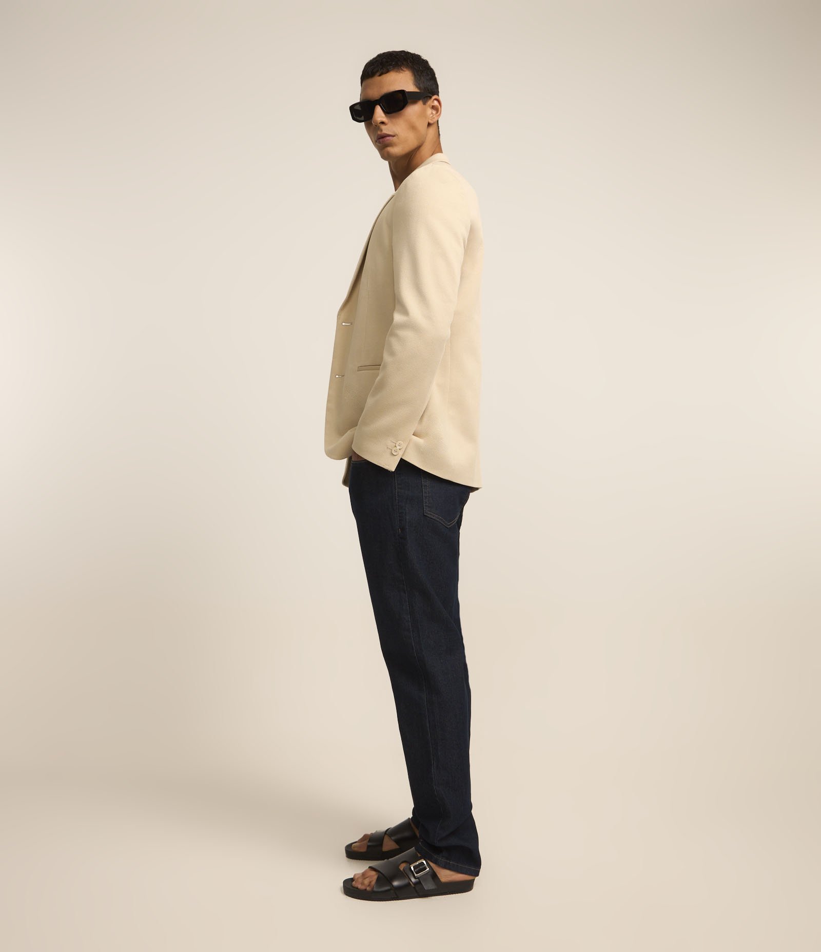 Calça Slim Jeans com Elastano e Pesponto Contrastante Preto 6