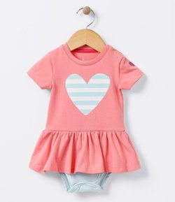 Vestido Body Infantil com Estampa - Tam 0 a 18 meses