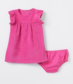 Vestido Infantil em Veludo - TAM 0 a 18 meses