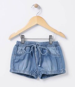 Short Infantil em Jeans com Bolsinhos - Tam 1 a 4 anos