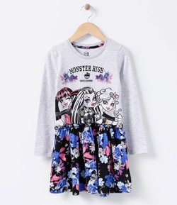 Vestido Infantil com Estampa Monster High - Tam 6 a 14 anos