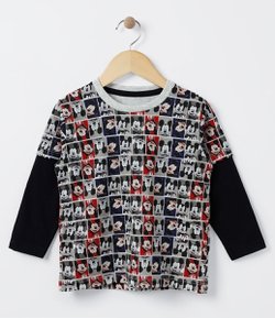 Camiseta Infantil Estampada Mickey - Tam 1 a 4 