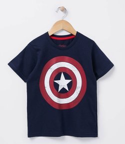 Camiseta Infantil com Estampa Avengers - Tam 4 a 10 