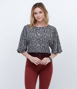Blusa Cropped Floral 