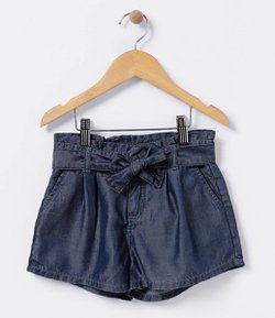 Short Infantil em Jeans com Faixa - Tam 4 a 14 anos