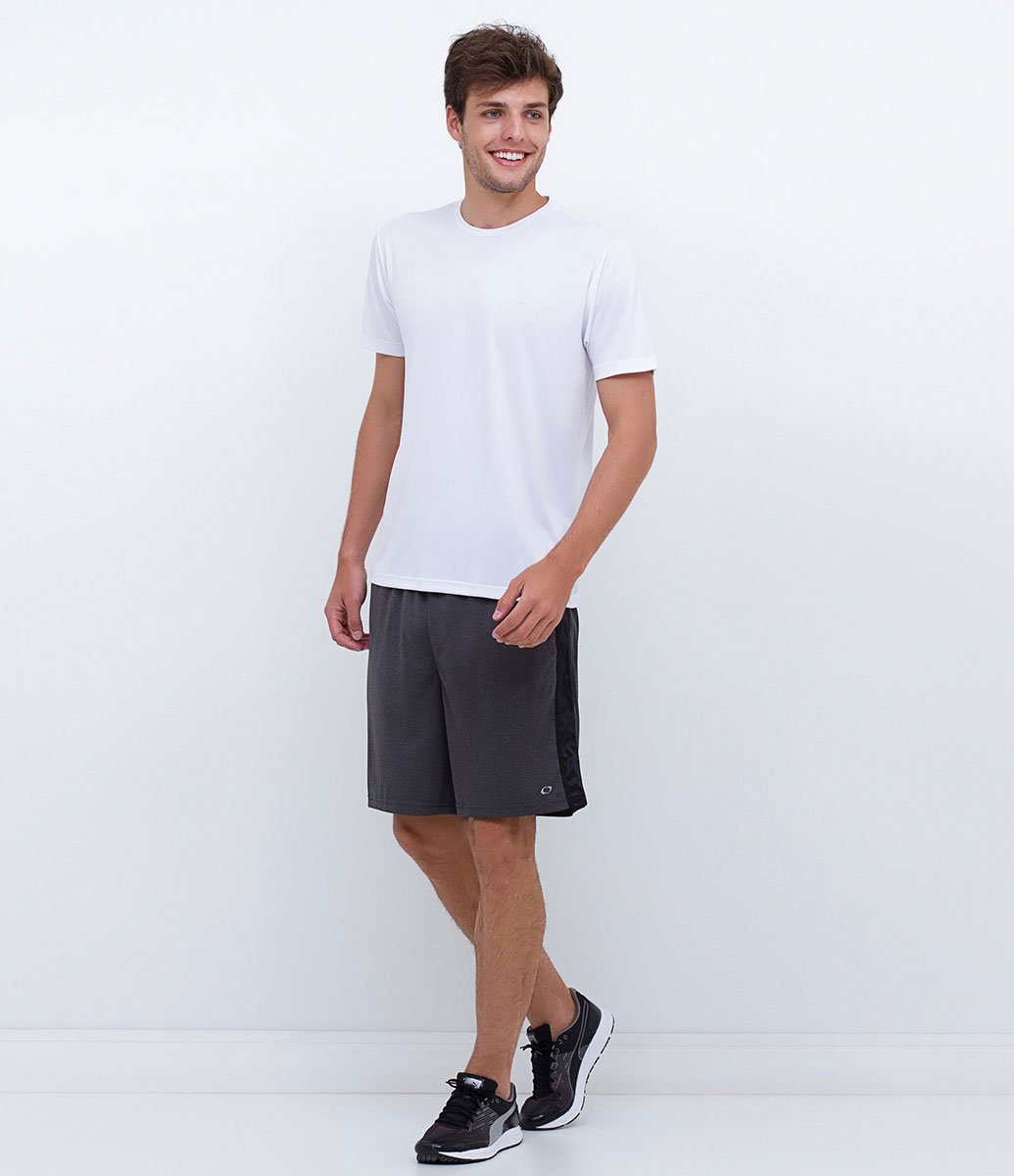 Camiseta Esportiva Básica com Proteção UV e Manga Curta Branco 2