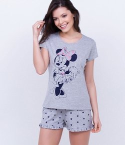 Pijama Short Doll com Estampa Minnie