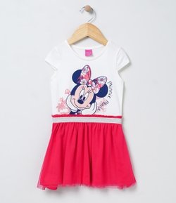 Vestido Infantil com Estampa Minnie - Tam 1 a 4 anos