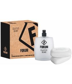 Kit Forum Classic Jeans Unissex Perfume 100ml + 2 Sabonetes 90g  - Forum
