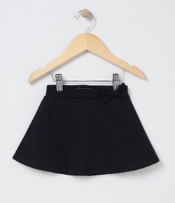 Short Saia Infantil Básico com Laço Aplicado - Tam 1 a 4