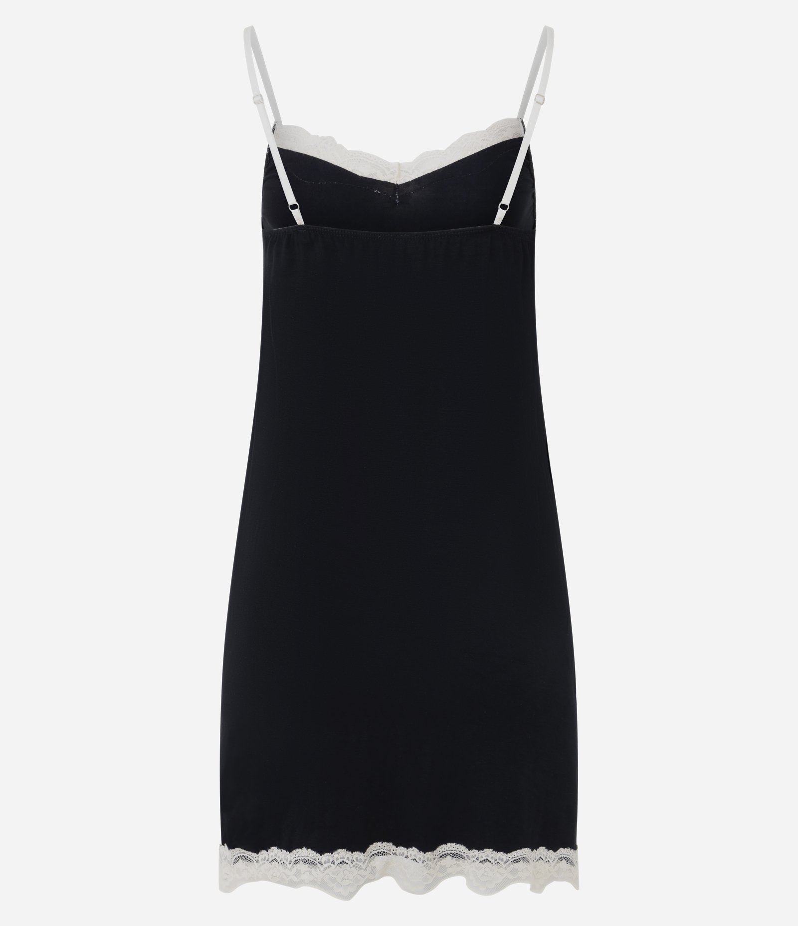 Camisola de Alcinha em Viscolycra com Renda no Decote e Barra Preto 6