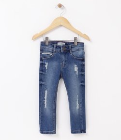Calça Skinny Infantil em Jeans - Tam 1 a 4 