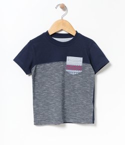 Camiseta Infantil com Bolsinho Estampado - Tam 1 a 4  