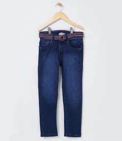 Calça Slim Infantil em Jeans - Tam 4 a 14 