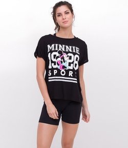 Camiseta Esportiva com Estampa Minnie