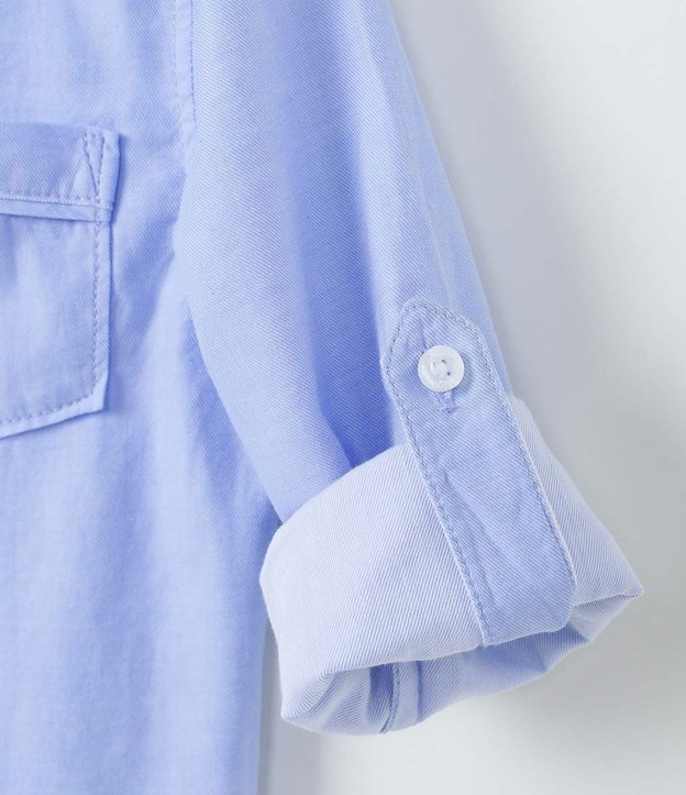 Camisa Manga Larga con Botónes Básica - Talle 1 a 4 años Azul 3