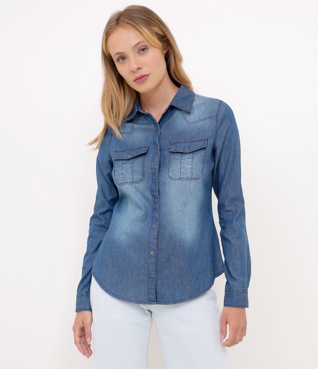 preço camisa jeans feminina