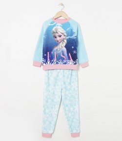 Pijama Infantil em Fleece com Estampa Frozen - Tam 4 a 12 