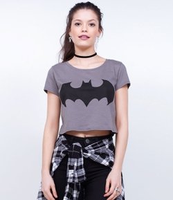 Blusa Cropped com Estampa Batman