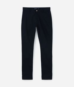 Calça Slim Básica em Sarja com Elastano