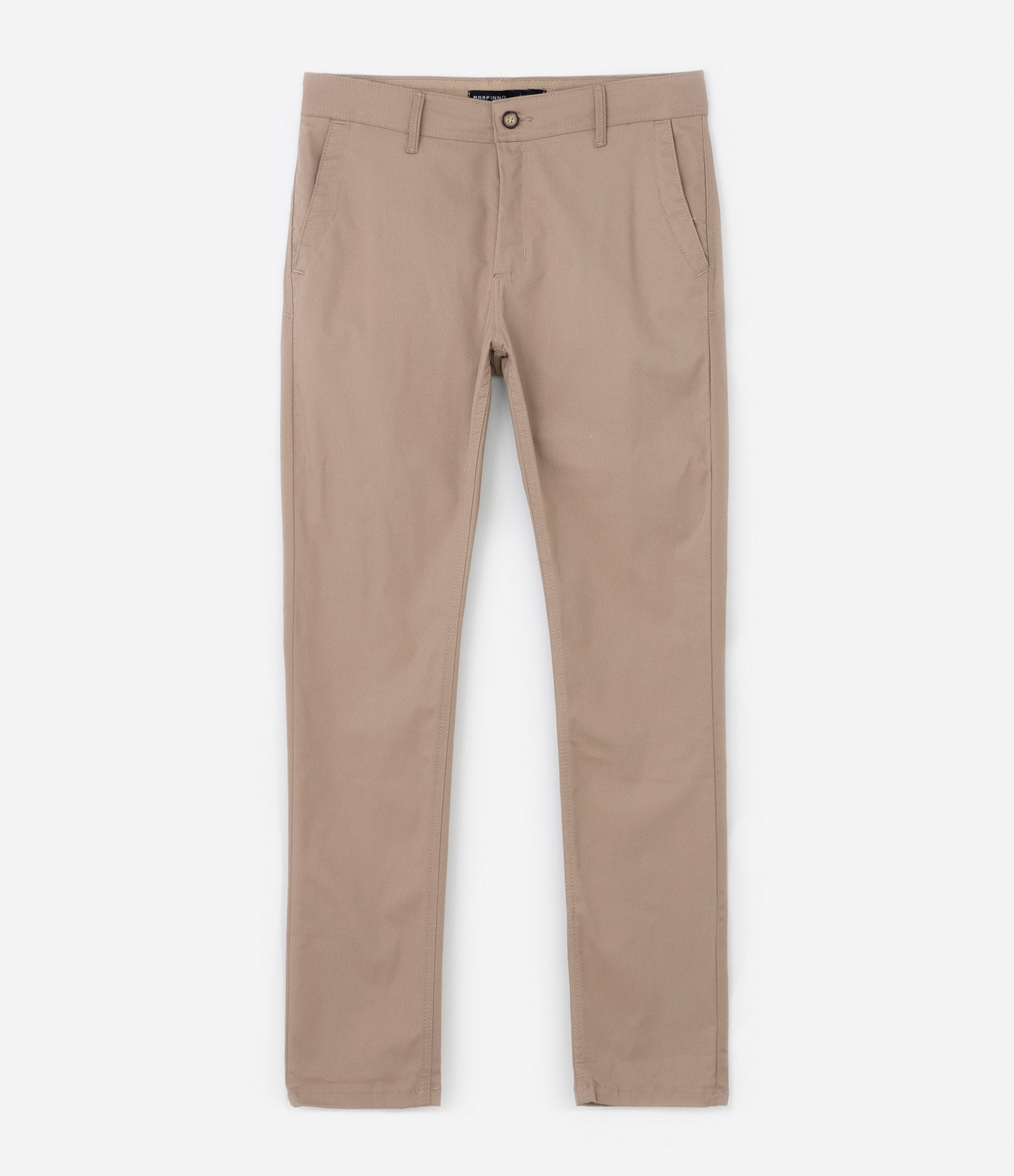 Calça Slim Básica em Sarja com Elastano Marrom Claro 4
