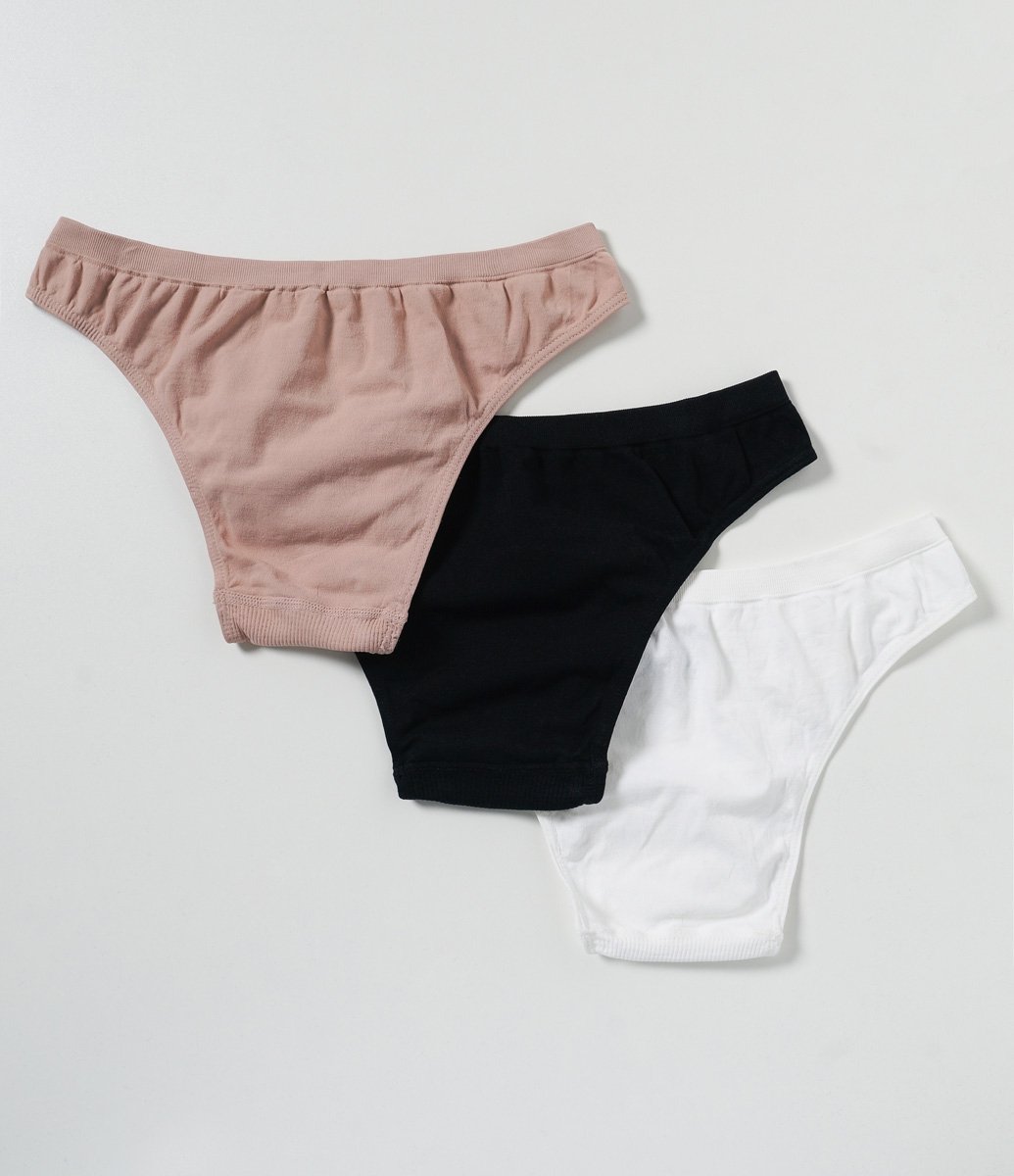 Kit com 3 Calcinhas Básicas Biquini em Microfibra Sem Costura Liso Trifil  Sortido