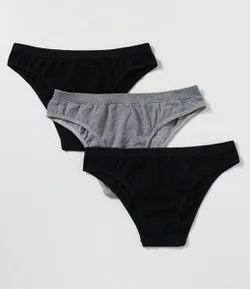 Kit 03 Calcinhas Biquíni Básicas em Poliamida Seamless Trifil