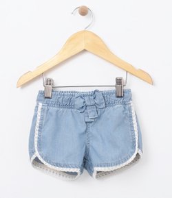 Short Jeans Infanti com Laço na Cintura  - Tam 1 a 4 anos