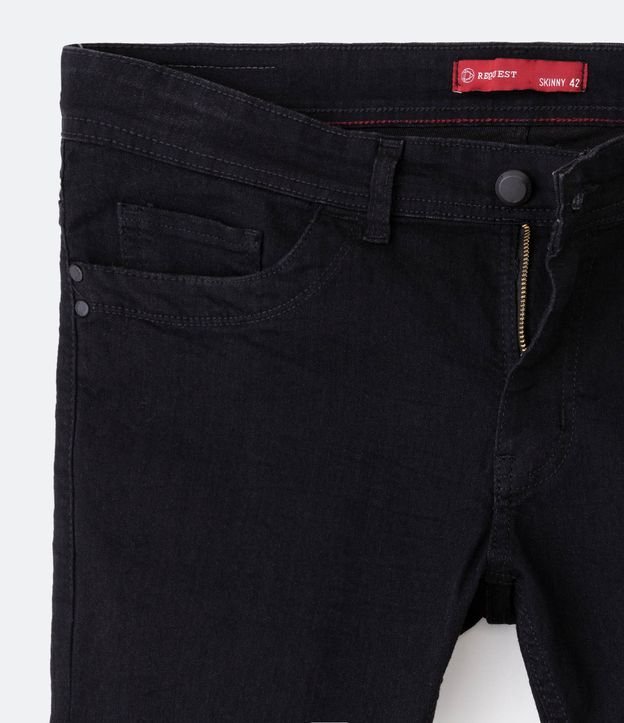 Calça Skinny Jeans com Bolsos Preto 8