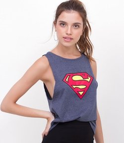 Blusa Cropped Estampa Superman