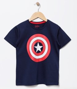 Camiseta Infantil com Estampa Capitão América Avengers - Tam 4 a 12