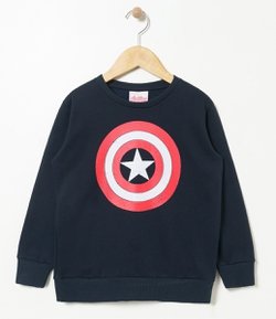 Blusão Infantil com Estampa Capitão América Avengers - Tam 4 a 14 