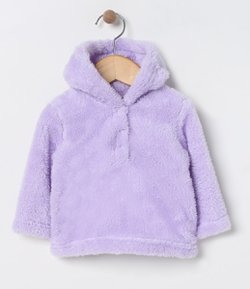 Blusão Infantil em Fleece com Capuz - Tam 0 a 18 meses
