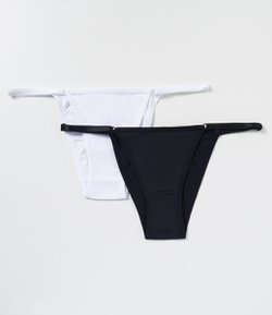 Kit 2 Calcinhas String em Microfibra com Regulagem