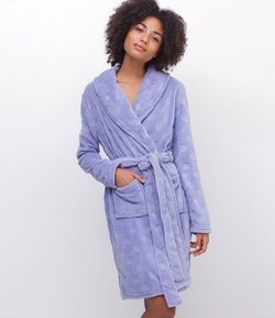 Robe Feminino em Fleece com Textura 
