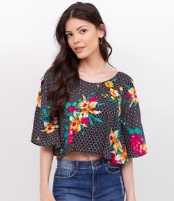 Blusa Cropped Floral