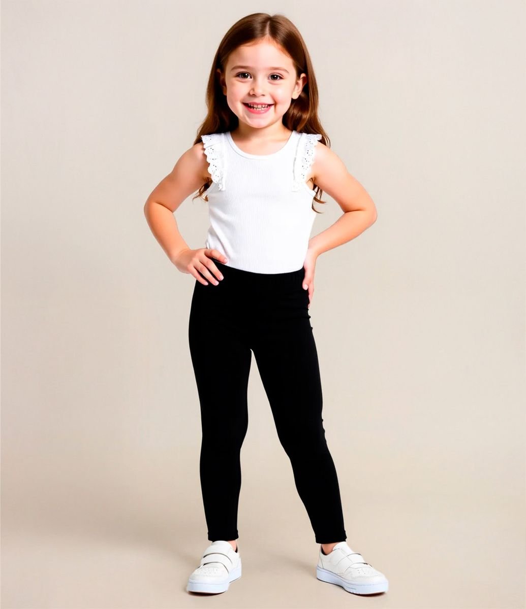 Calça Legging Infantil Básica Tam a anos Stretch Limo
