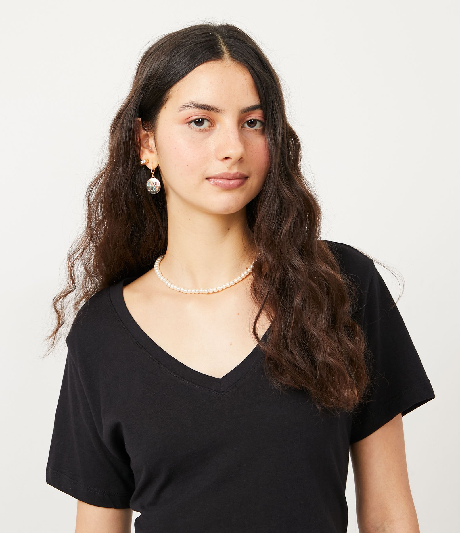 Camiseta em Algodão com Gola V e Manga Curta Stretch Limo 4