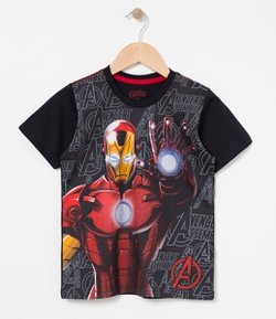 Camiseta Infantil com Estampa Iron Men Avengers - Tam 4 a 14 