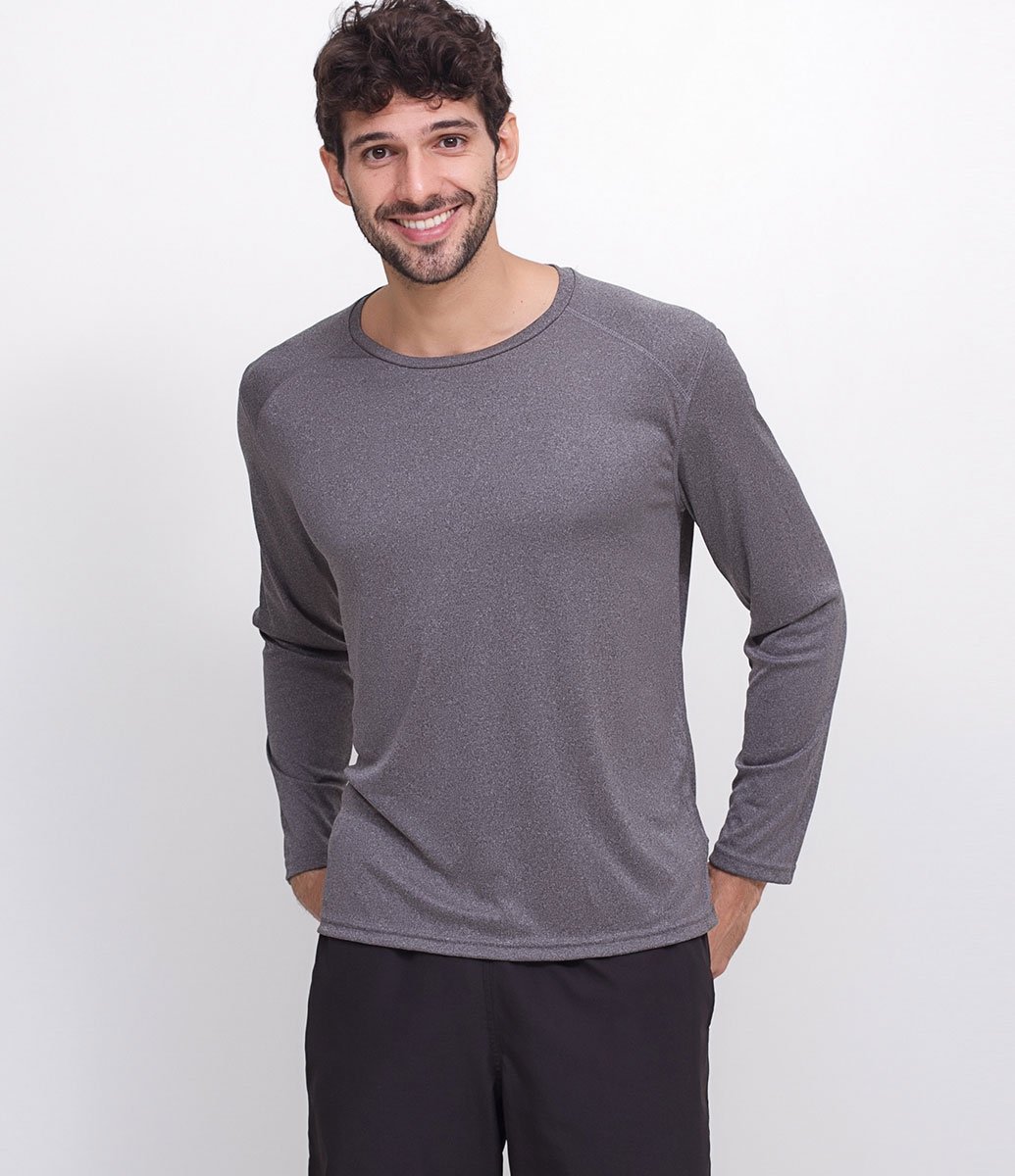 camiseta manga longa masculina renner
