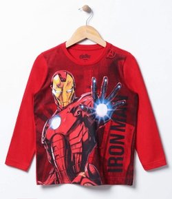 Camiseta Infantil com Estampa Avengers - Tam 4 a 12 