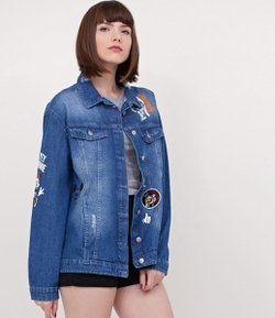 Jaqueta Jeans com Estampa Mickey