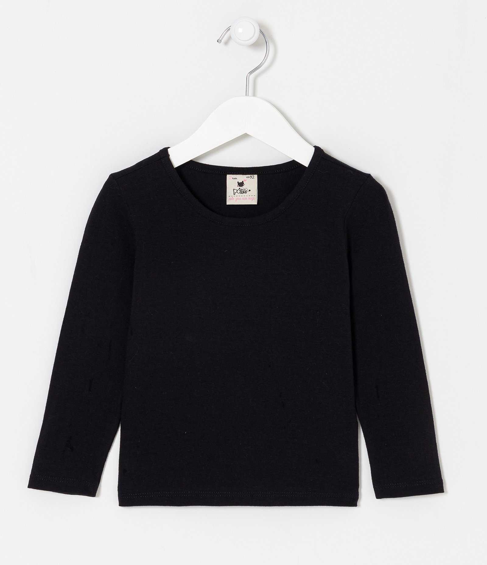 Blusa Infantil Básica - Tam 1 a 5 anos Preto 1