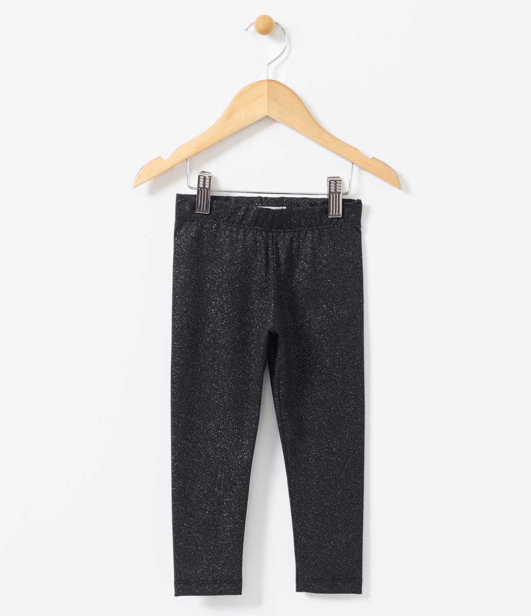 Calça Legging Infantil com Glitter - Tam 1 a 5 anos Preto 1