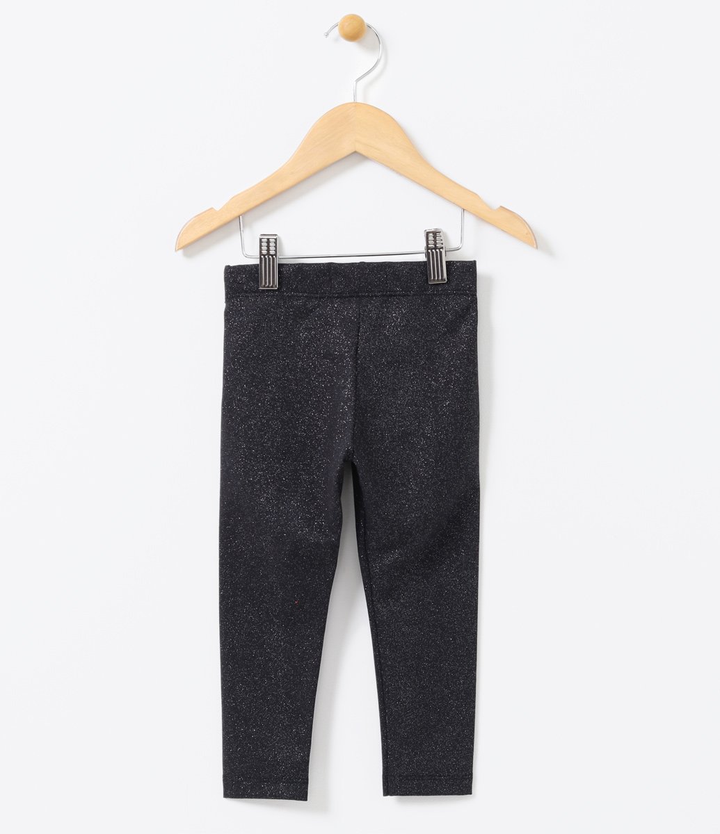 Calça Legging Infantil com Glitter - Tam 1 a 5 anos Preto 2