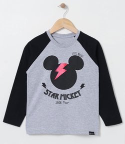 Camiseta Infantil Estampada Mickey - Tam 6 a 14 